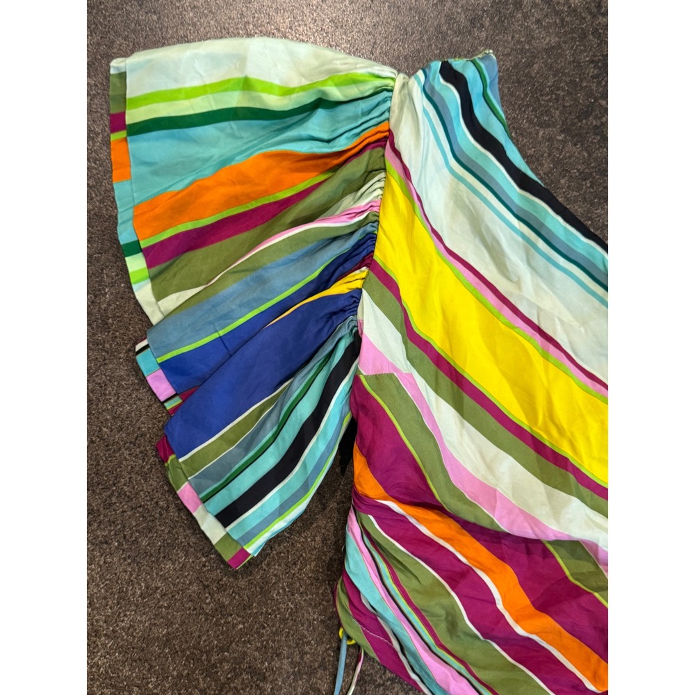 Hope for Flowers by Tracy Reese One Shoulder Striped Top XS Blouse Colorful - Picture 5 of 7